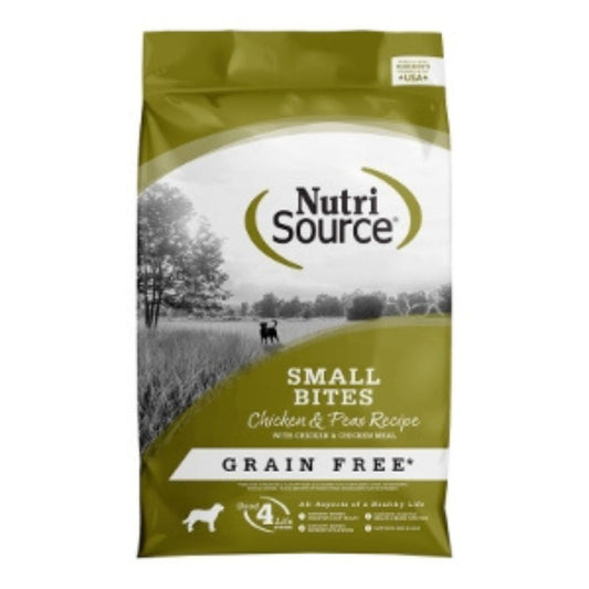 NutriSource Small Bites Grain Free Dry Dog Food Chicken & Peas