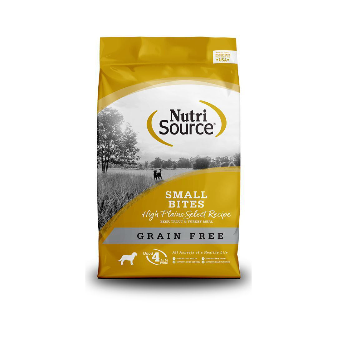 NutriSource Select Recipe Small Bites Grain Free Dry Dog Food High Plains Select