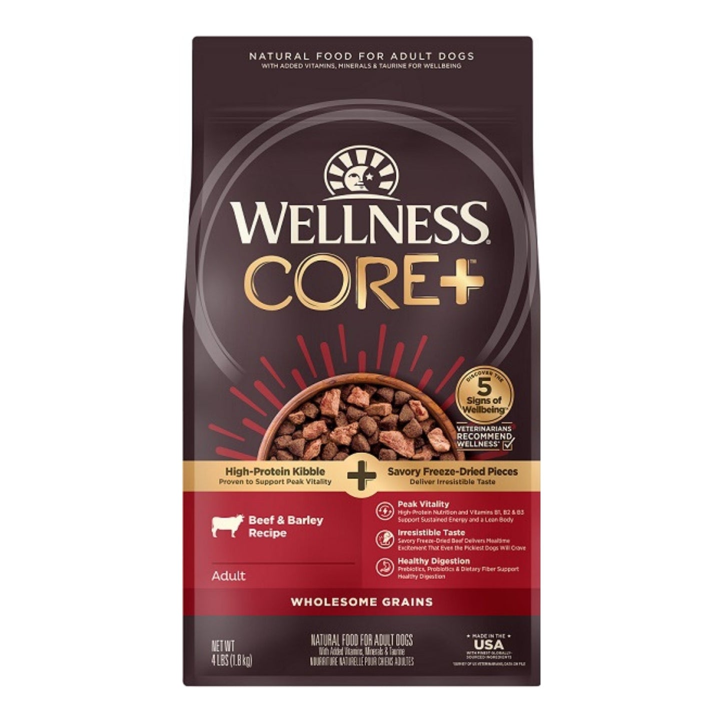 Wellness Core+ Beef Barley Adult Dog Food