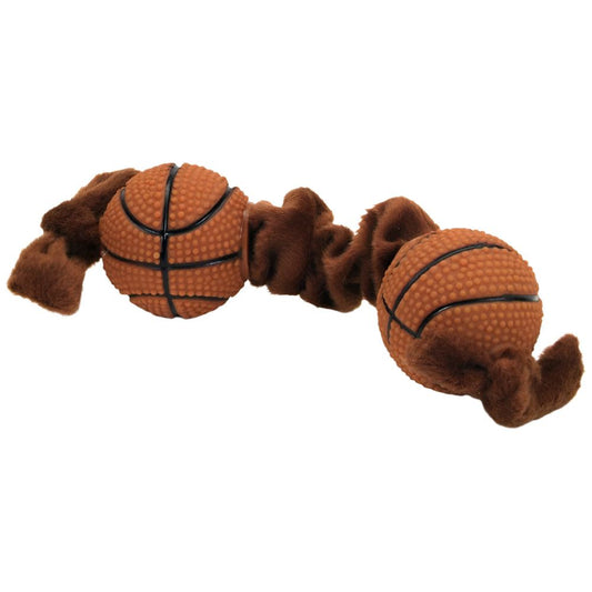 Lil Pals Plush and Vinyl Basketball Tug Toy Brown 1ea/8 in