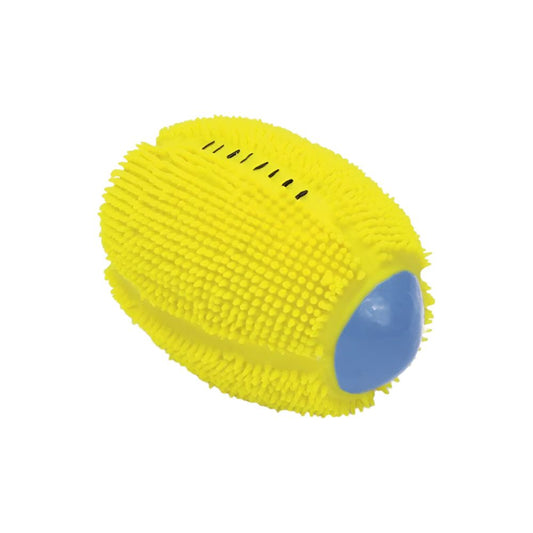 Coastal Rascals Latex Spiny Football Dog Toy Yellow 4in