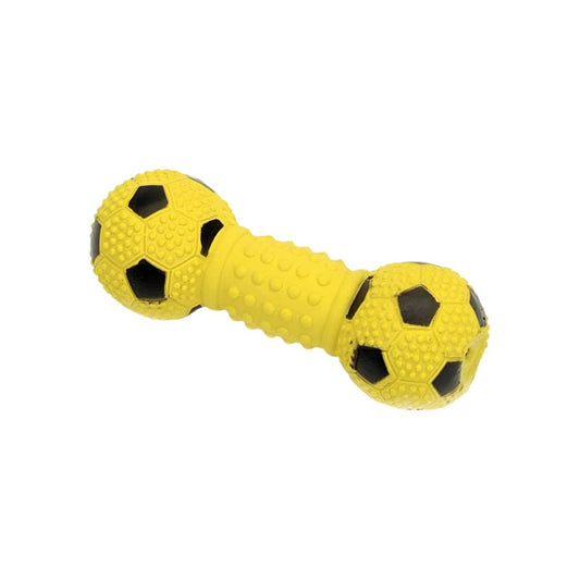 Rascals Latex Soccer Dumbbell Dog Toy Yellow 1ea/5.5 in