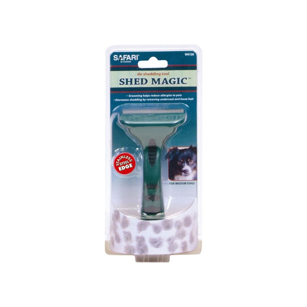 Safari Shed Magic De-Shedding Tool for Dogs with Medium to Long Hair