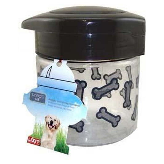 Lixit Dog Treat Jar Container Grey/Clear 1ea/MD
