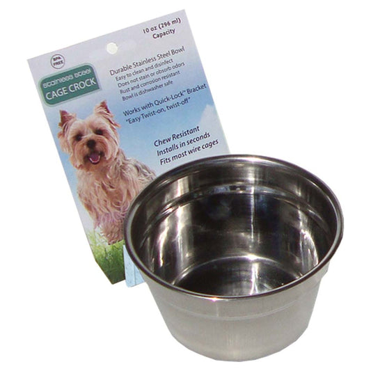 Lixit Stainless Steel Dog Crock Durable Water and Food Bowl for Pets