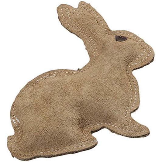 Dura-Fused Leather & Jute Dog Toy Rabbit Brown 1ea/SM