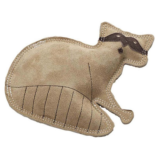 Dura-Fused Leather Dog Toy Raccoon Tan 1ea/SM