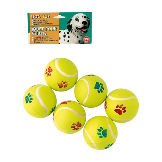 Spot Tennis Ball Dog Toy Assorted 1ea/6 pk, 2.5 in