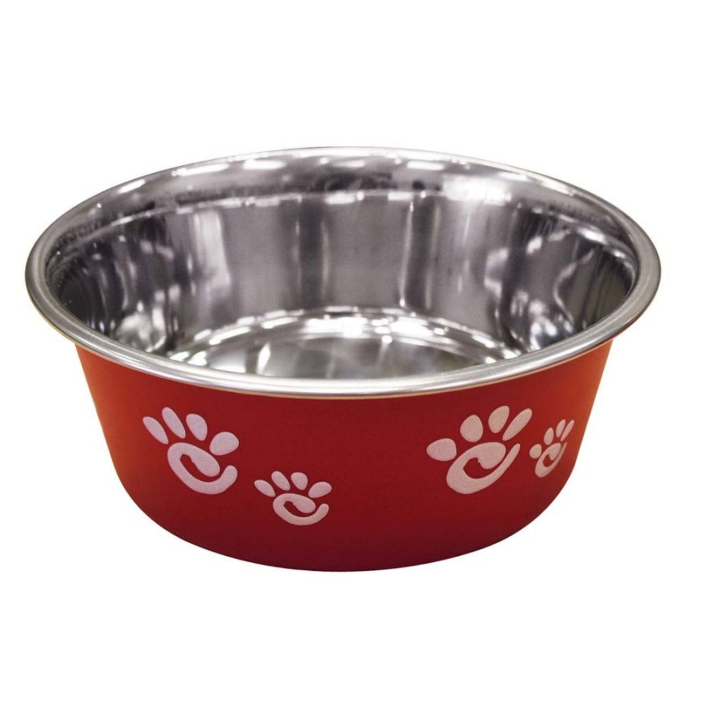 Spot Barcelona Stainless Steel Paw Print Dog Bowl in Multiple Sizes and Raspberry Color