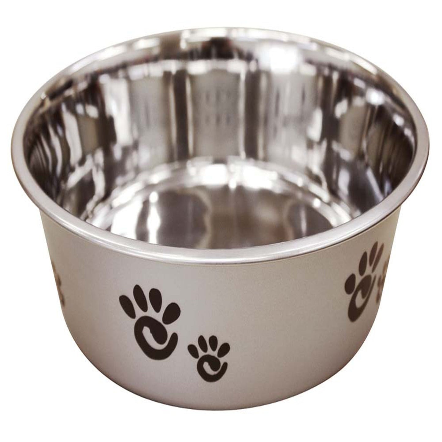 Spot Barcelona Stainless Steel Paw Print Dog Bowl Silver, Single Piece