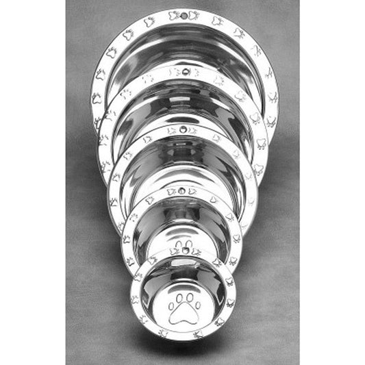 Spot Stainless Steel Embossed Wide Rim Dog Bowl with Durable Design and Easy-Clean Surface