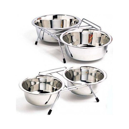 Spot Diner Time Stainless Double Diner Dog Bowl Silver
