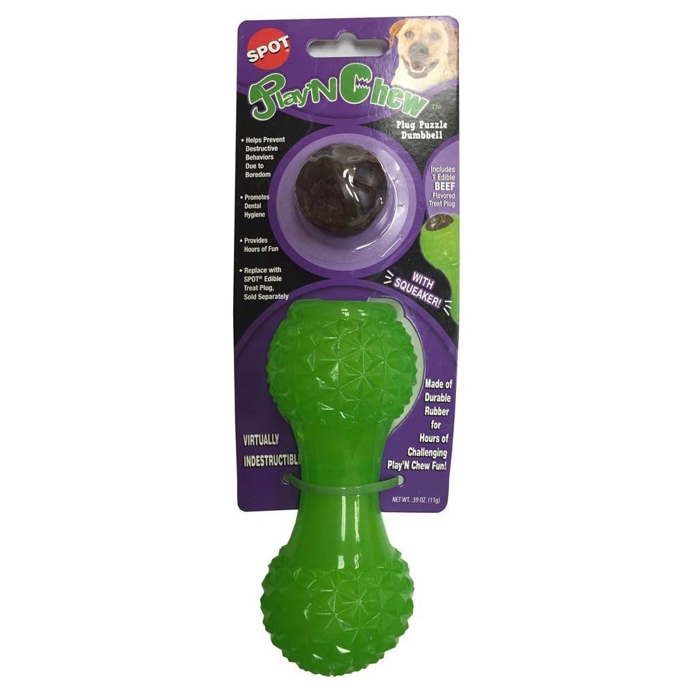 Ethical Play'N Chew Treat Cap Dumbbell Dog Toy 6in