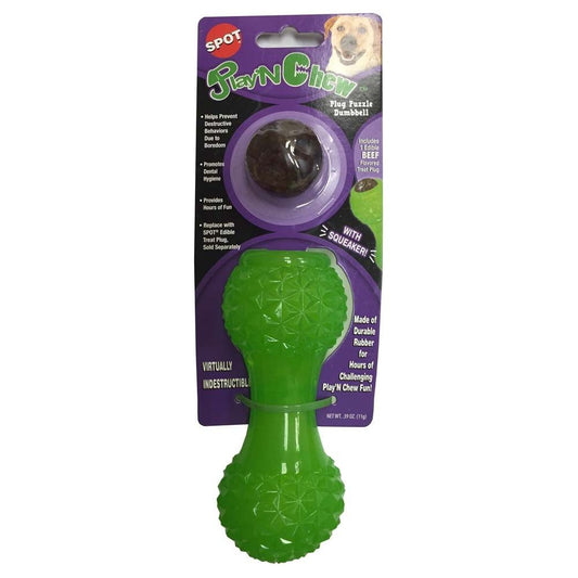 Ethical Play'N Chew Treat Cap Dumbbell Dog Toy 6in