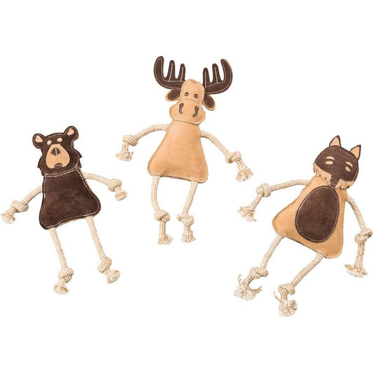 Dura-Fused Leather Forest Dog Toy Assorted Brown, Tan 1ea/14 in