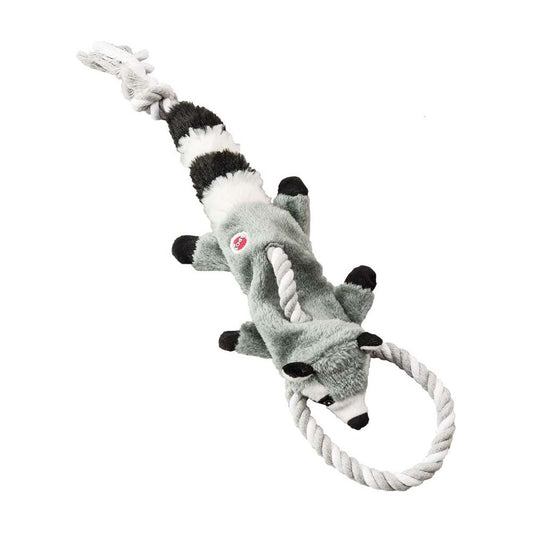 Skinneeez Tugs Dog Toy Forest Raccoon Multi-Color Durable Plush Tug Toy for Dogs