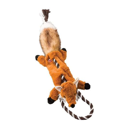 Skinneeez Tugs Dog Toy Forest Fox Multi-Color Durable Tugging Play Toy for Dogs