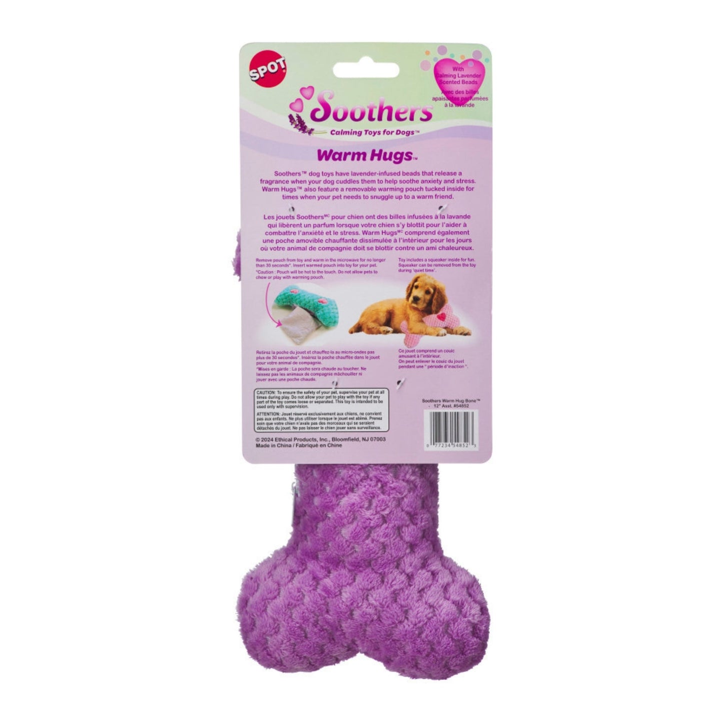 Spot Soothers Warm Hug Bone Dog Toy Assorted Size