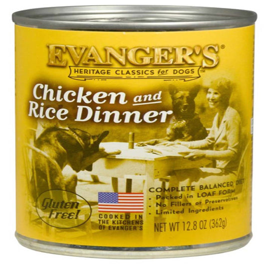 Evanger's Heritage Classic Wet Dog Food Chicken & Rice 12pk