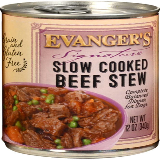 Evanger's Signature Series Wet Dog Food Slow Cooked Beef Stew 12oz 12pk