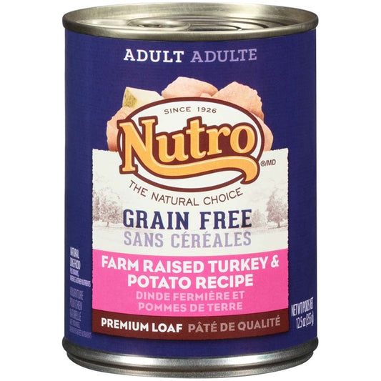 Nutro Grain Free Farm Raised Turkey And Potato Recipe Can Dog Food 12.5oz. (Case of 12)