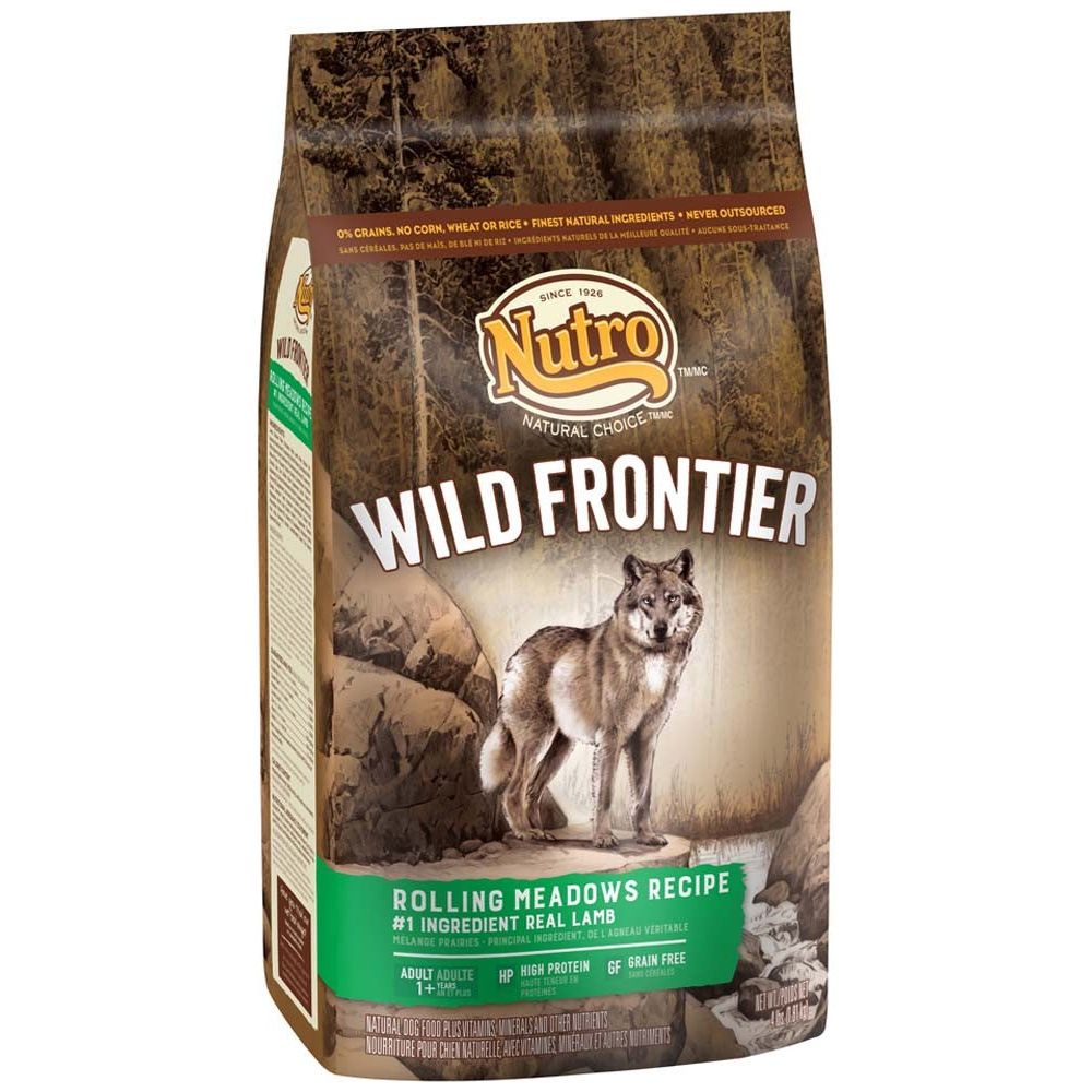 Nutro Wild Frontier Adult Rolling Meadows Recipe Grain Free Lamb Dry Dog Food 4 Pounds
