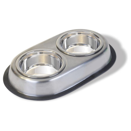 Van Ness Plastics Heavyweight Stainless Steel Double Dish Silver