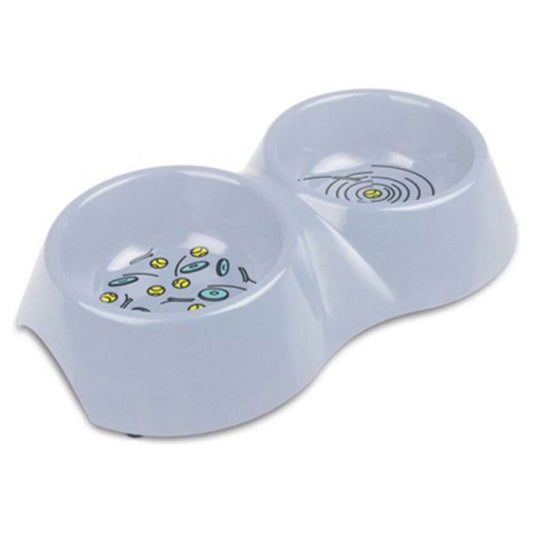 Van Ness Plastics EcoWare Bamboo Double Dish for Dogs Assorted 1ea/32 oz, LG