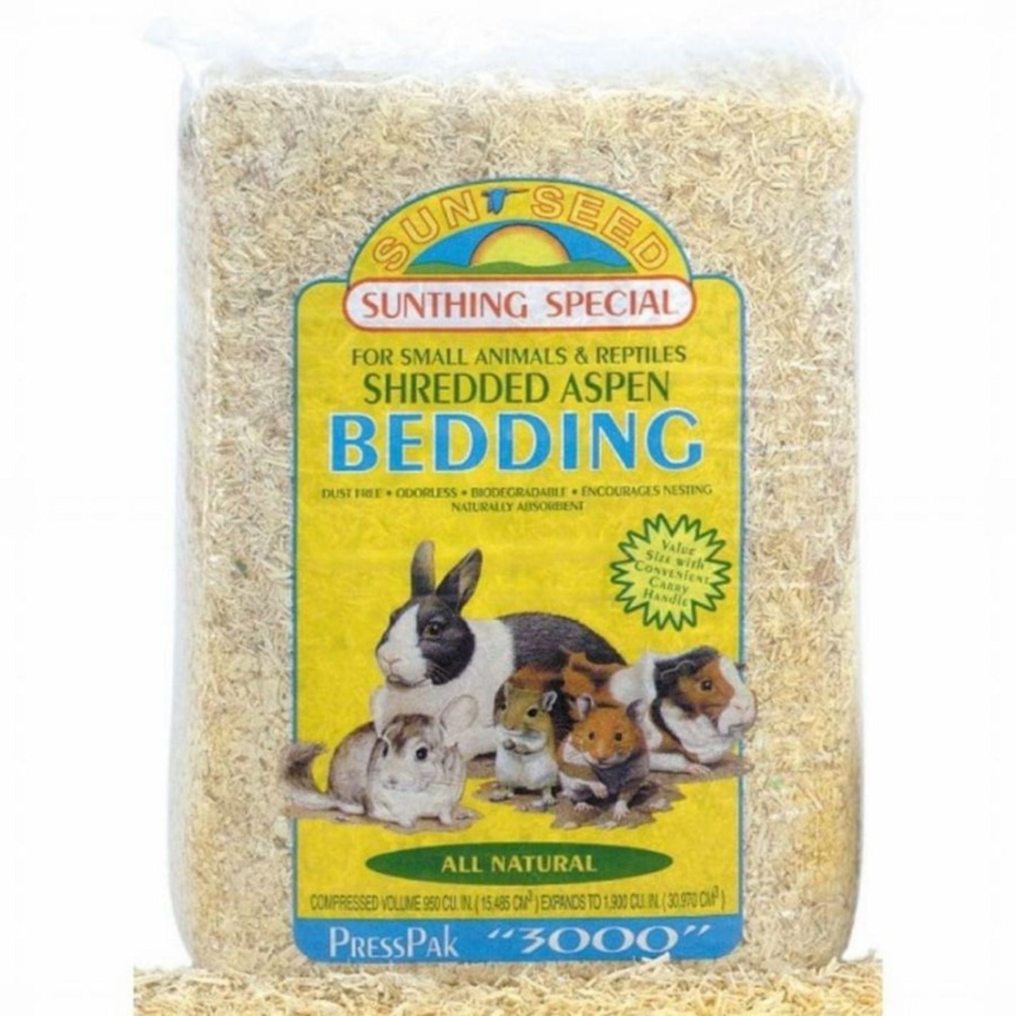 Sun Seed Shredded Aspen Bedding for Small Animals Brown