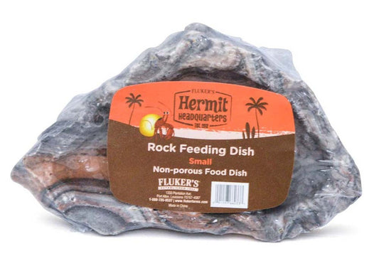 Fluker's Hermit Crab Rock Feeding Dish Black