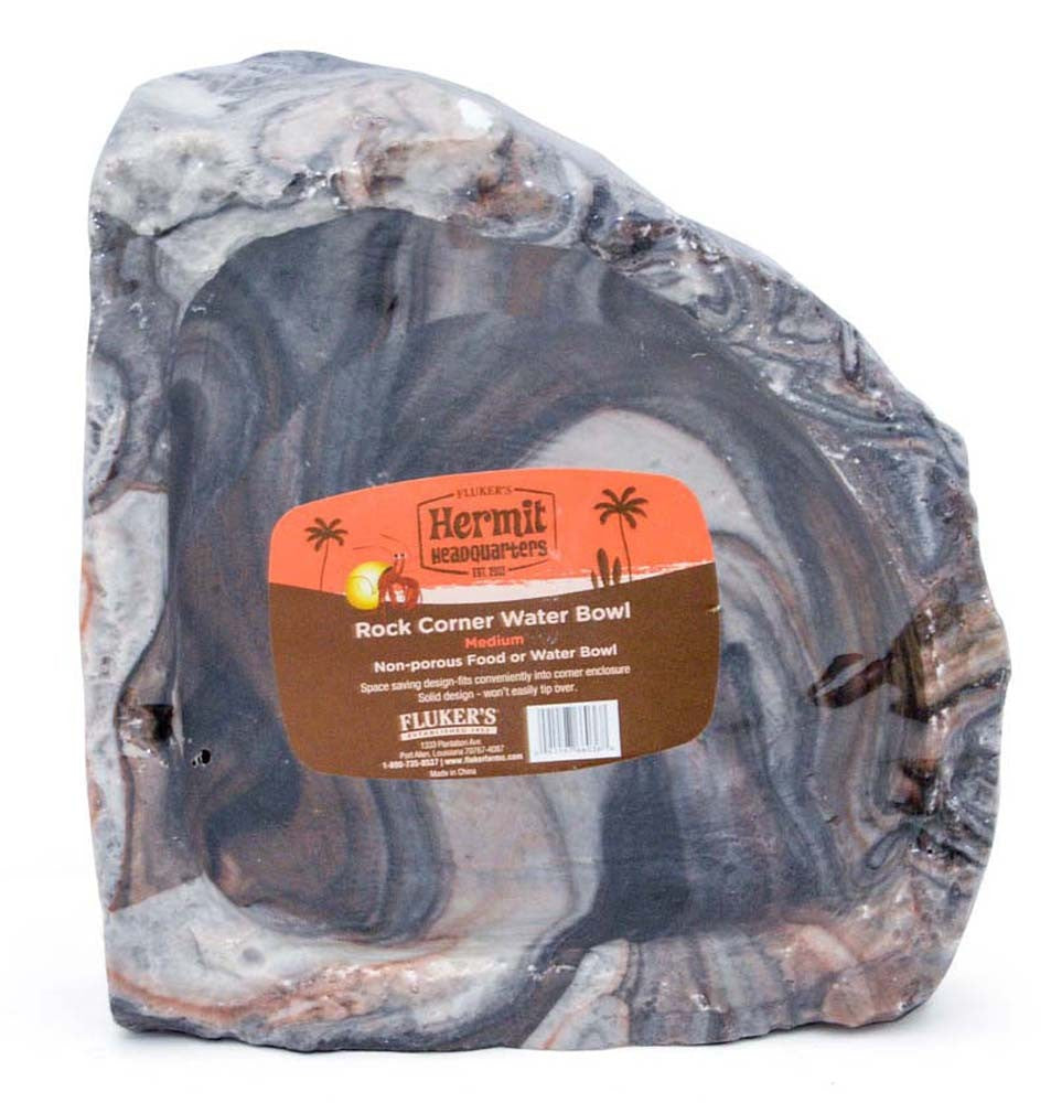 Fluker's Hermit Crab Rock Feeding Dish Black