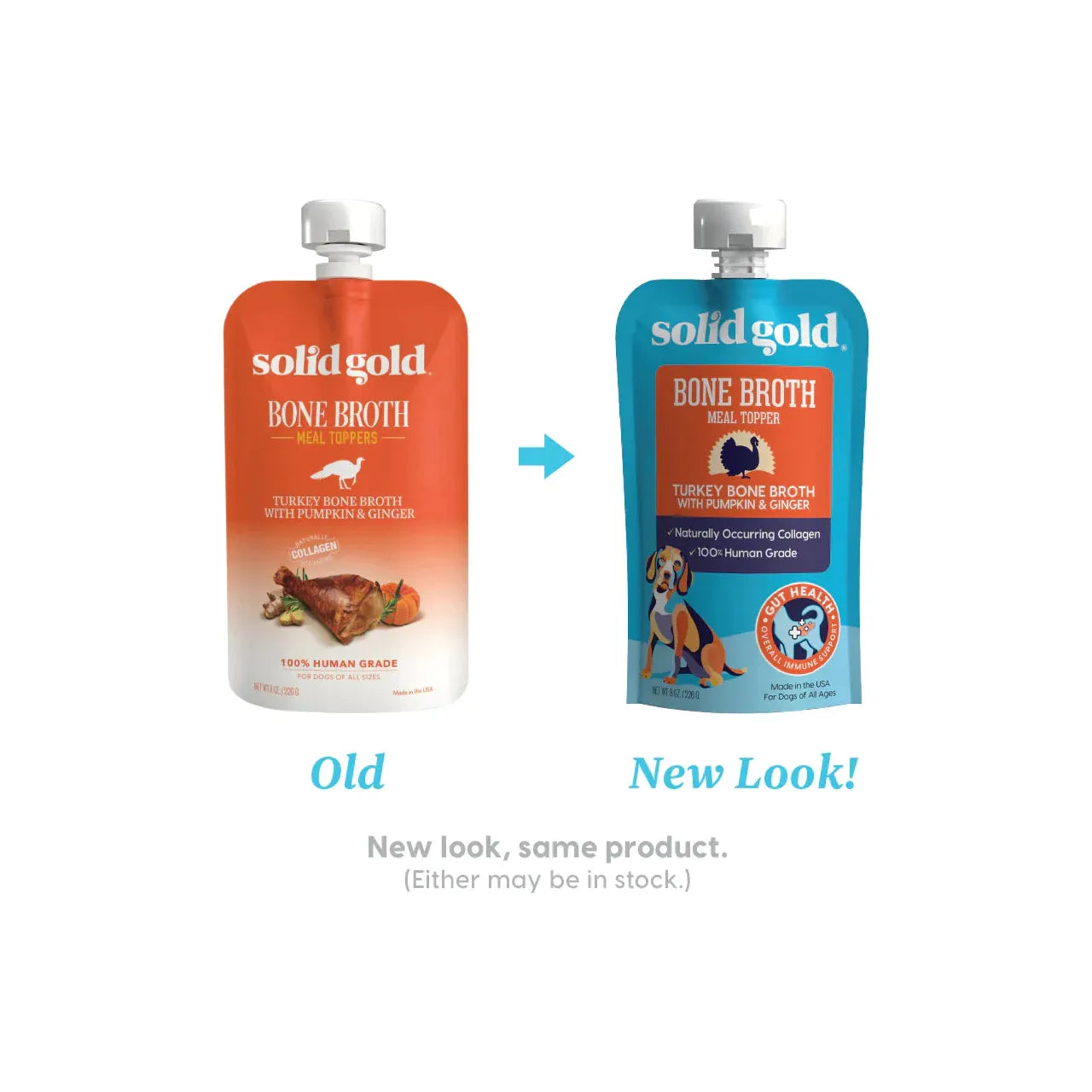 Solid Gold Dog Pouch Bone Broth Turkey 8oz.