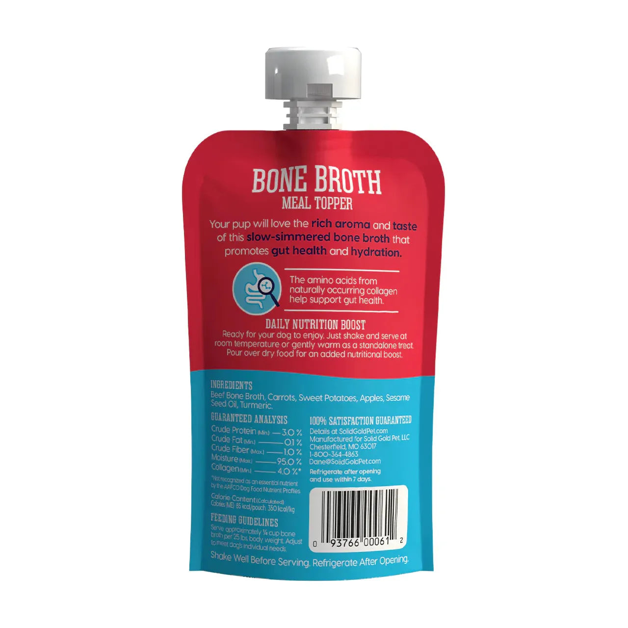 Solid Gold Dog Pouch Bone Broth Beef 8oz.