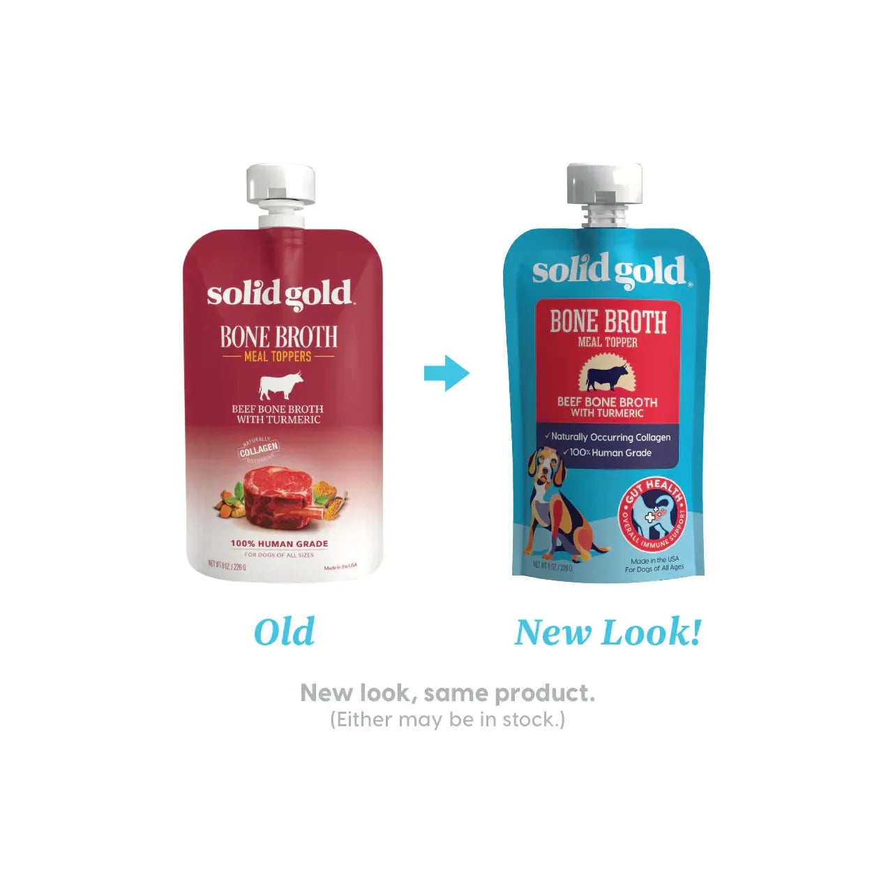 Solid Gold Dog Pouch Bone Broth Beef 8oz.