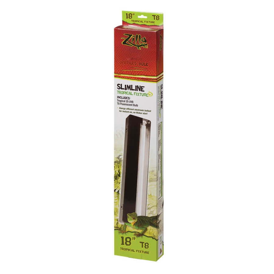 Zilla Slimlines T8 Fluorescent Light Fixture Tropical, 1ea/18 in