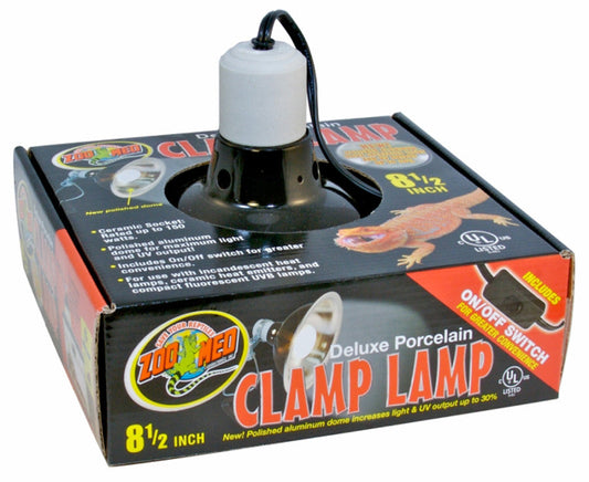 Zoo Med Deluxe Porcelain Clamp Lamp Fixture Black