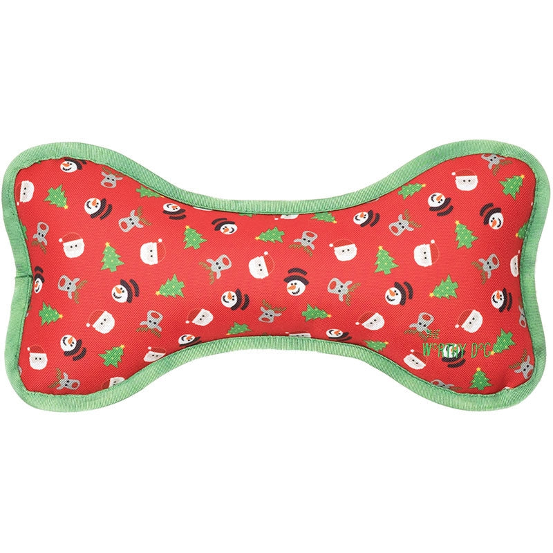The Worthy Dog Bone Merry Xmas Dog Toy for Festive Holiday Fun and Chewing Enjoyment