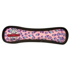 Tuffy Ultimate Bone Durable Dog Toy Pink Leopard 1ea/13 in