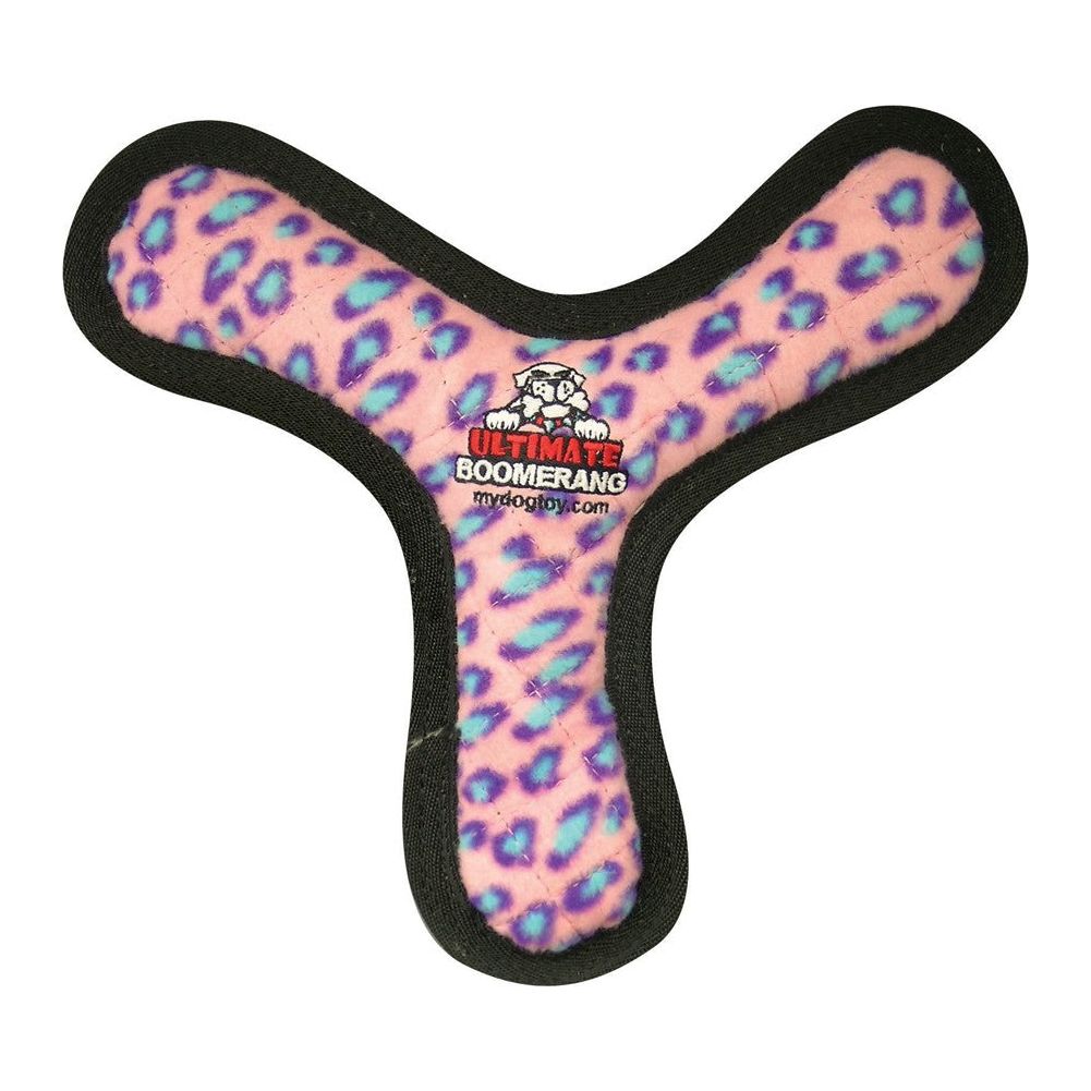 Tuffy Ultimate Boomerang Durable Dog Toy Pink Leopard 1ea/11 in