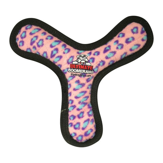 Tuffy Ultimate Boomerang Durable Dog Toy Pink Leopard 1ea/11 in