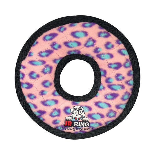 Tuffy Jr Ring Durable Dog Toy Pink Leopard 1ea/7 in
