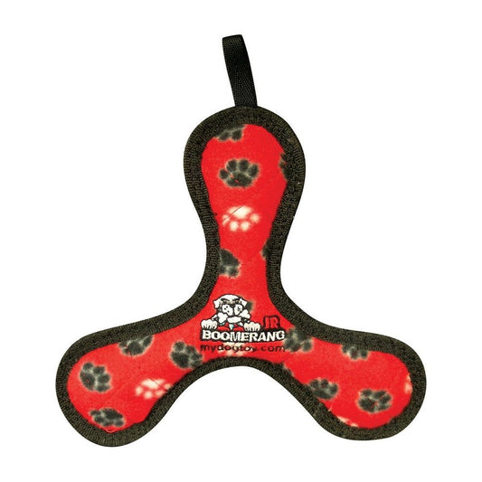 Tuffy Jr Boomerang Durable Dog Toy Red Paw 1ea/8 in