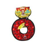 Tuffy NO STUFF Ultimate Ring Dog Toy Red Paw 1ea/9 in