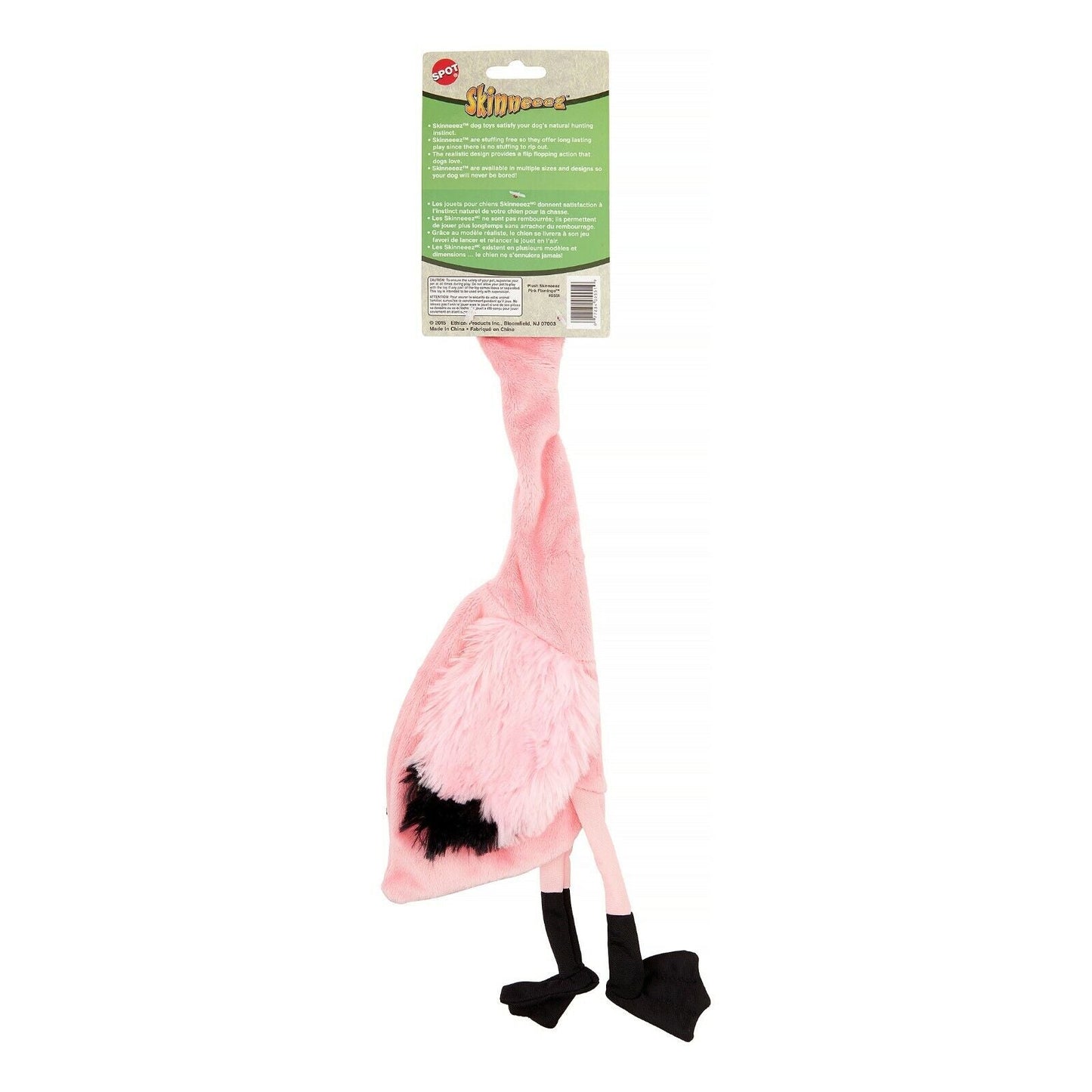 Skinneeez Exotic Series Dog Toy Flamingo Durable Plush Squeaky Pet Plaything