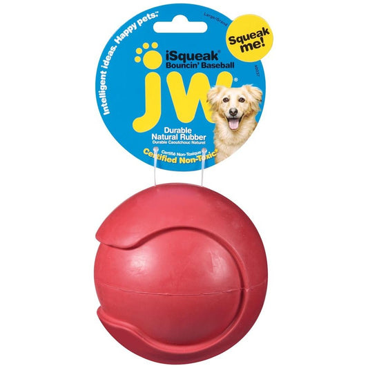 JW Pet iSqueak Bouncin' Dog Toy Baseball Assorted
