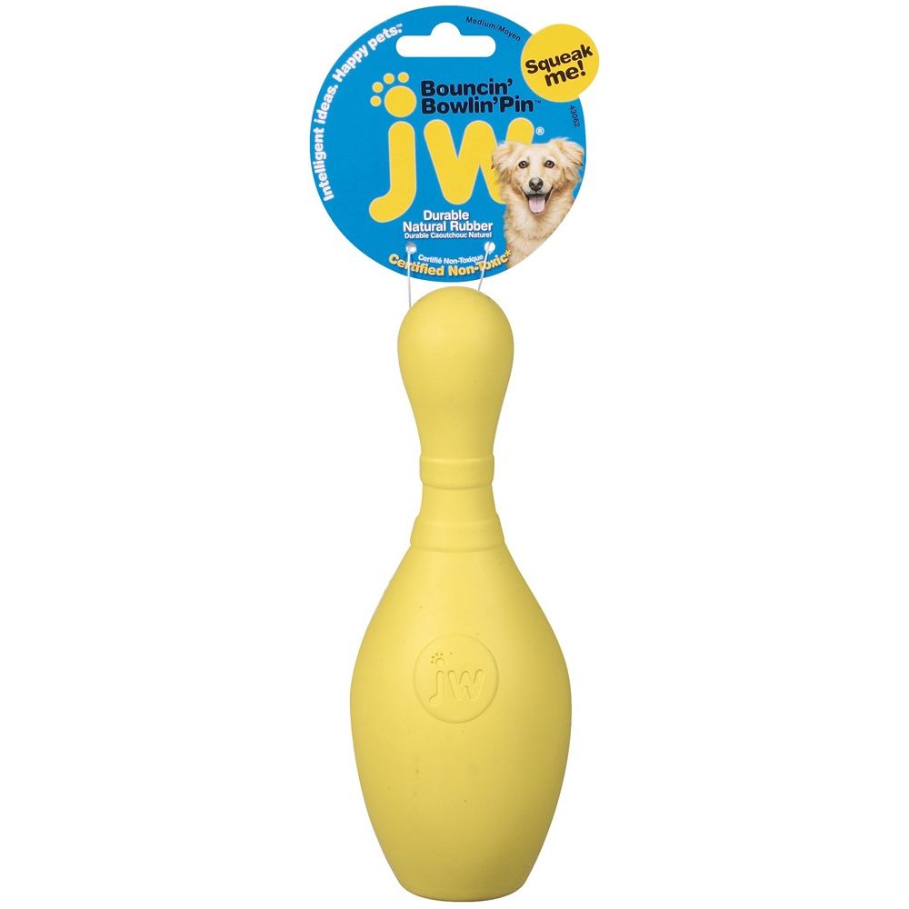 JW Pet Bouncin' Bowlin Pin Dog Toy Assorted 1ea