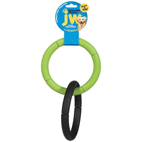 JW Pet Invincible Double Chains Dog Toy Assorted 1ea/LG