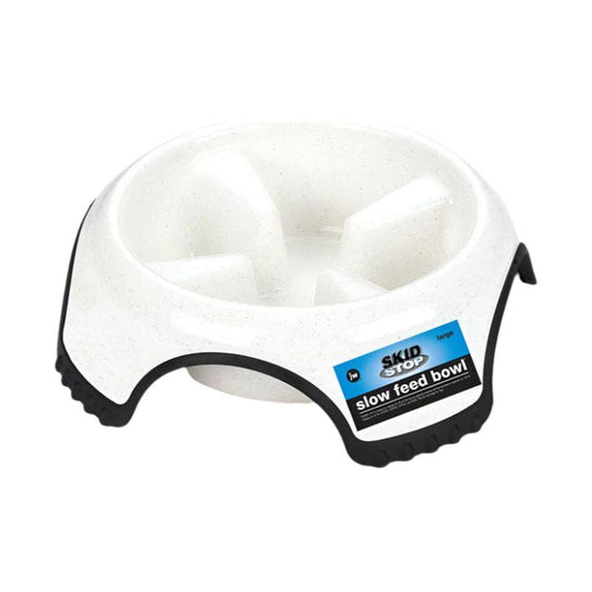 JW Pet Skid Stop Slow Feed Dog Bowl Assorted Size Single Bowl
