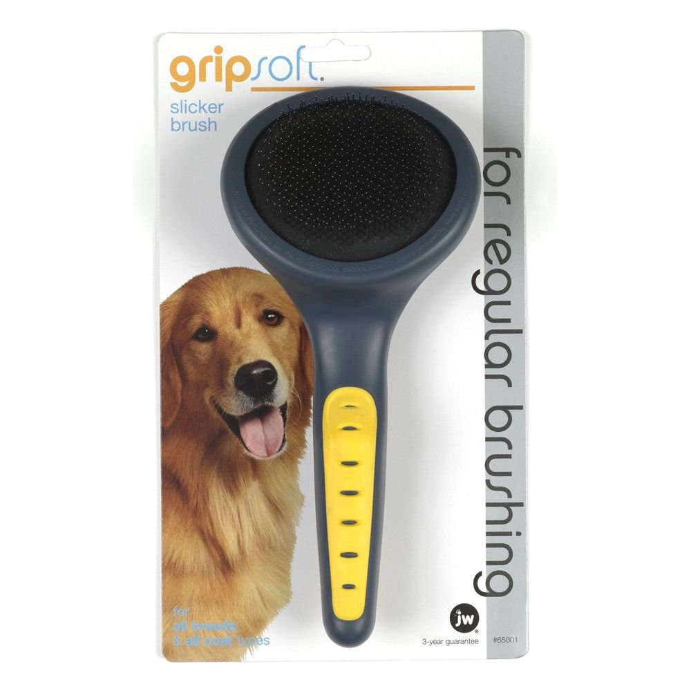 JW Pet Slicker Brush Grey/Yellow