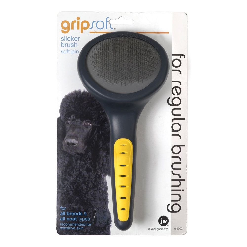 JW Pet Slicker Brush with Soft Pins for Gentle Grooming of Pets